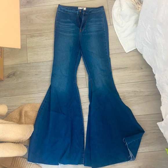 size 27 free people bell bottom flare denim - Picture 1 of 2